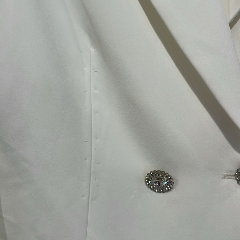 Show me your Mumu Save the Date blazer Dress white size small New - Picture 12 of 12
